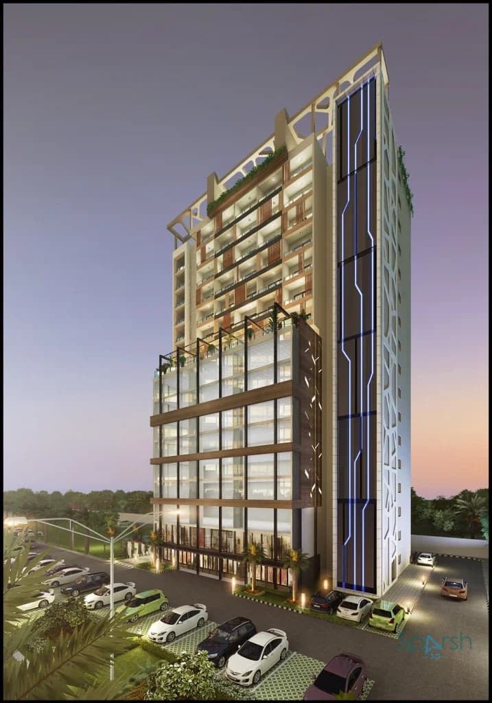 3D visualization of 7th Avenue by Sparsh 3D Lucknow
