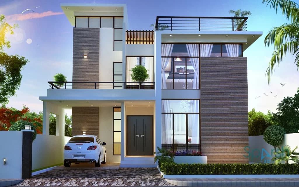 3D visualization of Akash Gupta Residence by Sparsh 3D Lucknow
