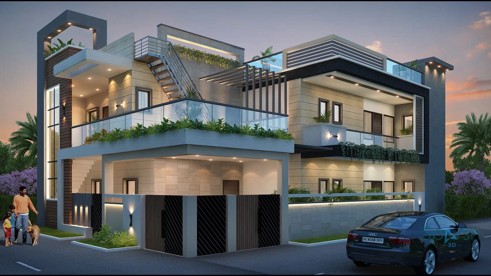 3D visualization of Arvind Jaiswar House by Sparsh 3D Lucknow