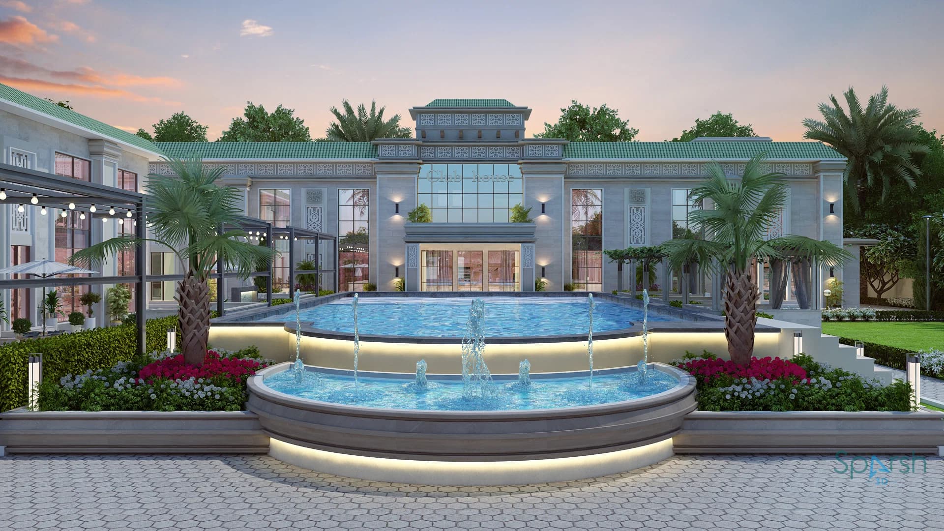 3D visualization of Club Fountain by Sparsh 3D Lucknow