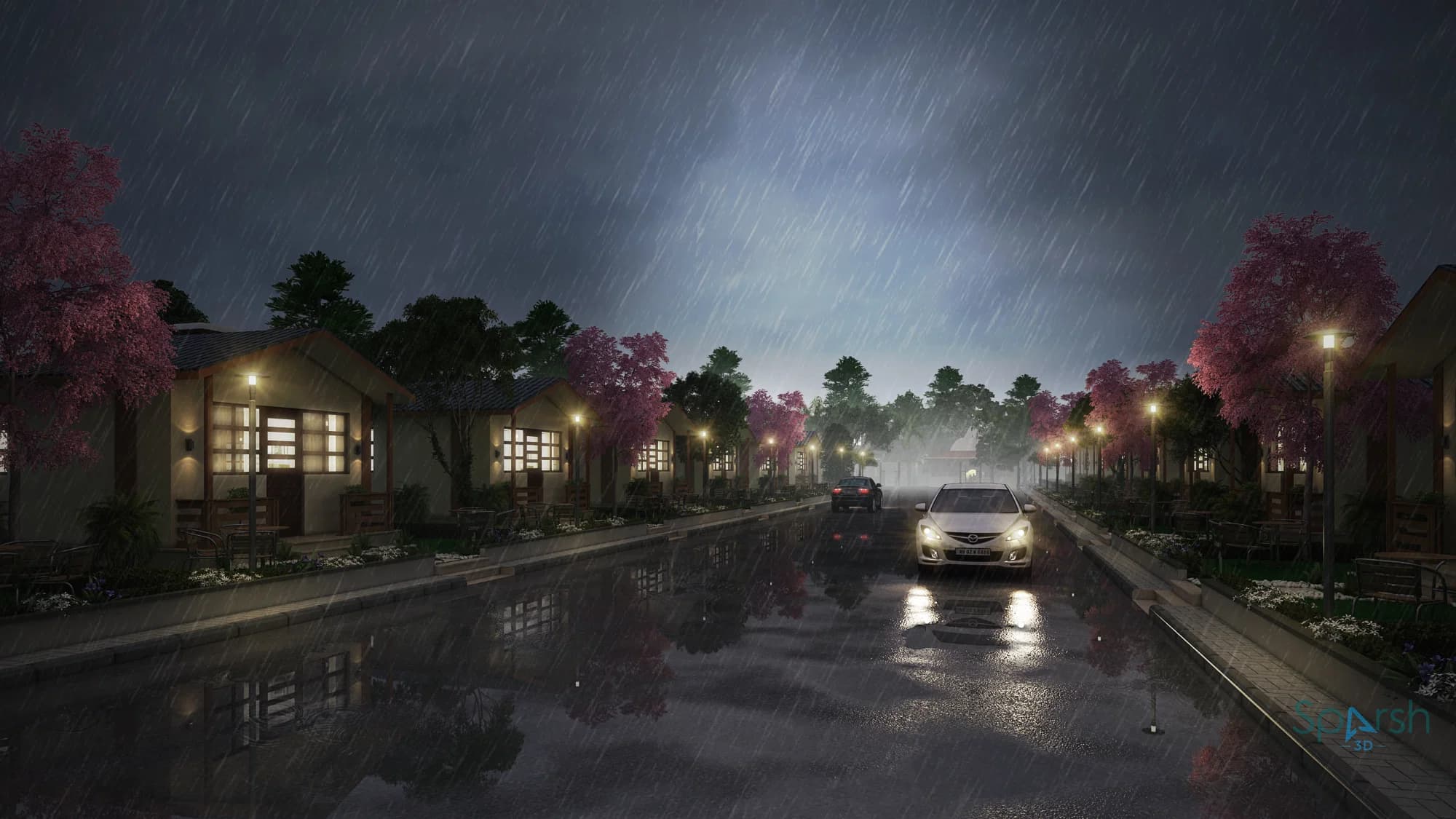 3D visualization of Cottage Night View by Sparsh 3D Lucknow