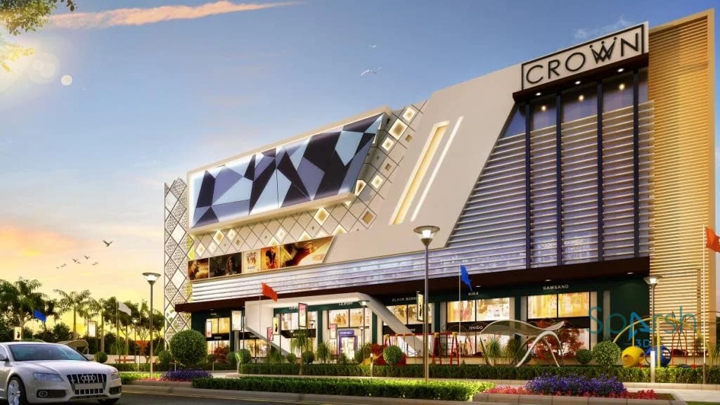 3D visualization of Crown Mall Day View by Sparsh 3D Lucknow