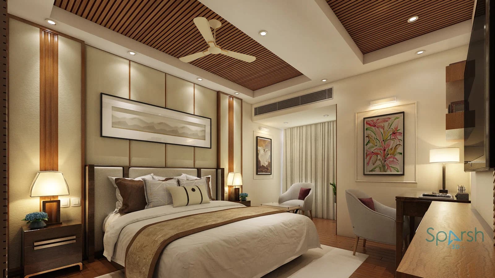 3D visualization of Deluxe Room by Sparsh 3D Lucknow