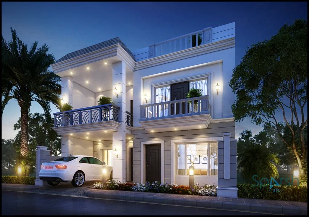 3D visualization of Dilprit Singh Villa by Sparsh 3D Lucknow