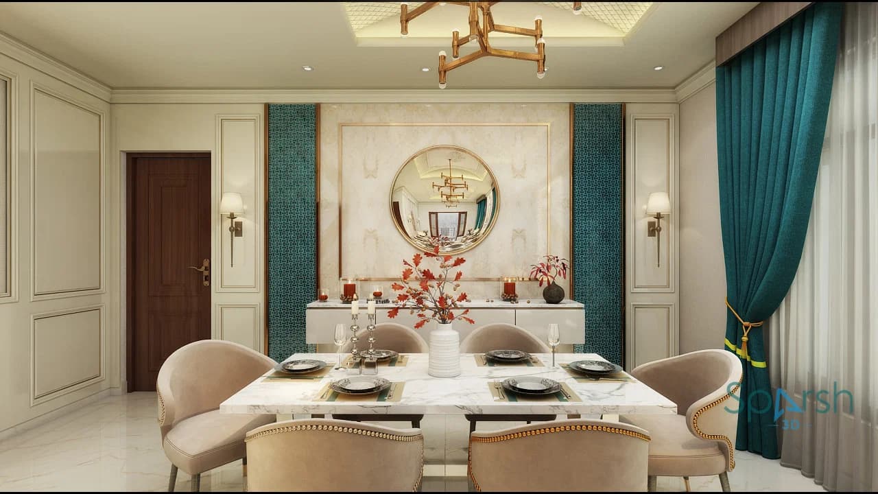 3D visualization of Dining Area by Sparsh 3D Lucknow