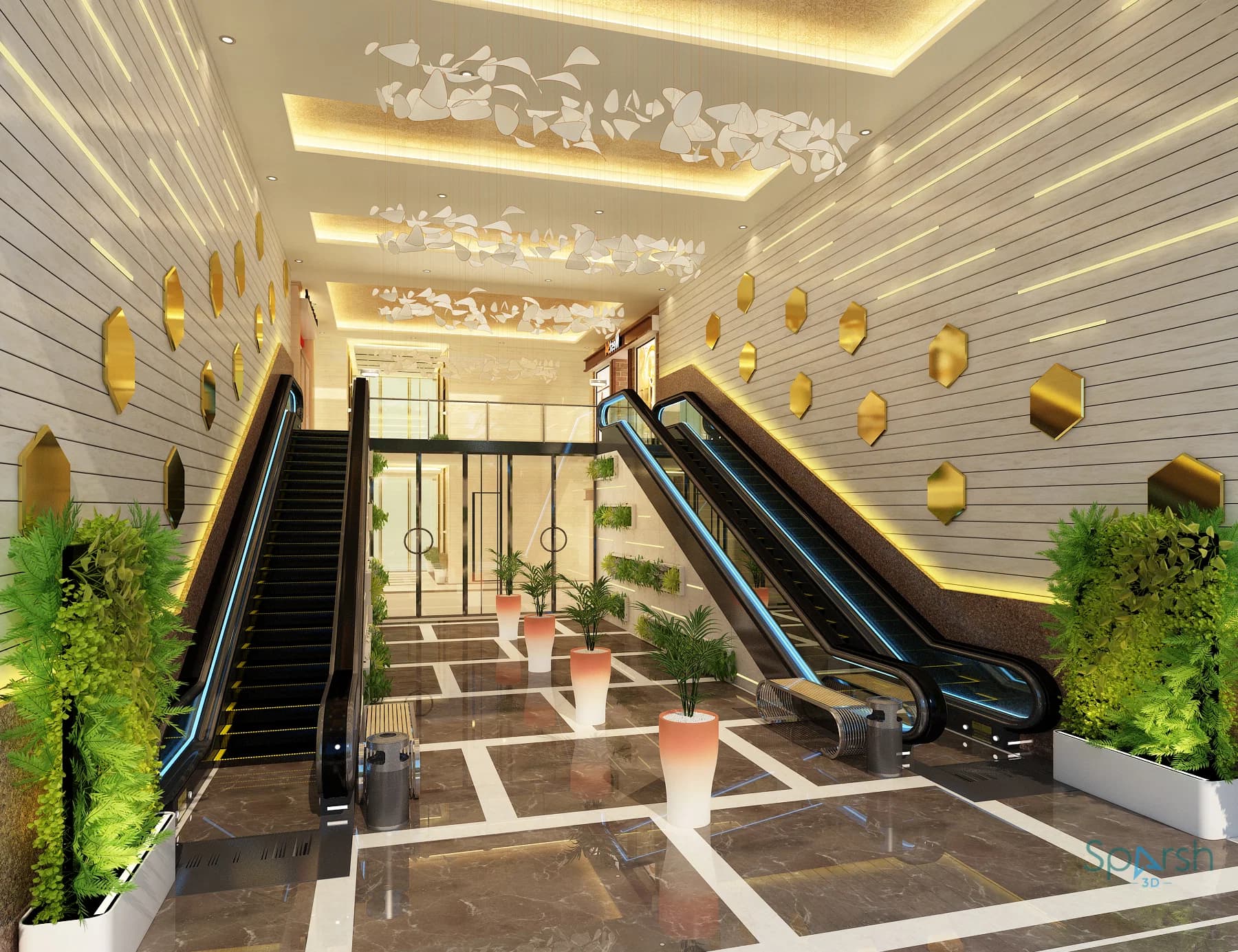 3D visualization of Entrance of Mall by Sparsh 3D Lucknow