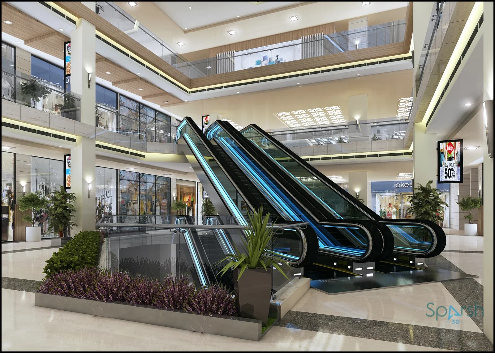 3D visualization of Escalator View by Sparsh 3D Lucknow