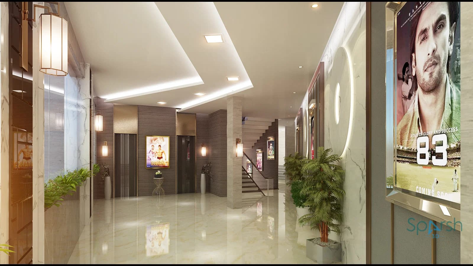 3D visualization of Floor Lobby by Sparsh 3D Lucknow