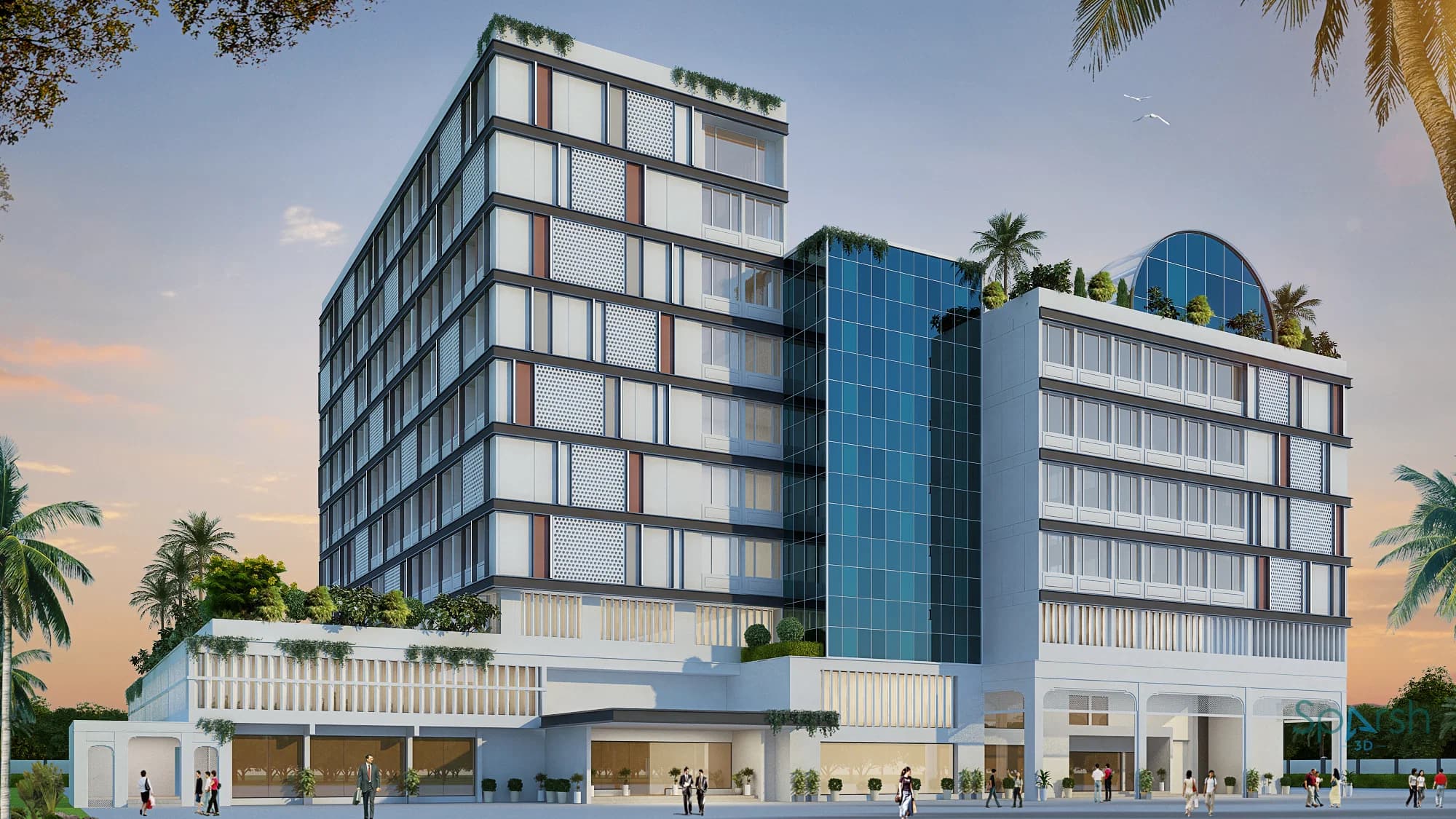 3D visualization of Hotel Clark Awadh by Sparsh 3D Lucknow