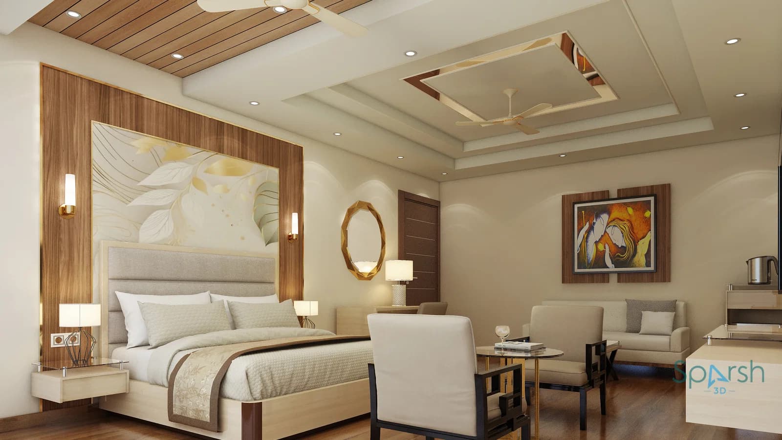 3D visualization of Hotel Room Interior by Sparsh 3D Lucknow
