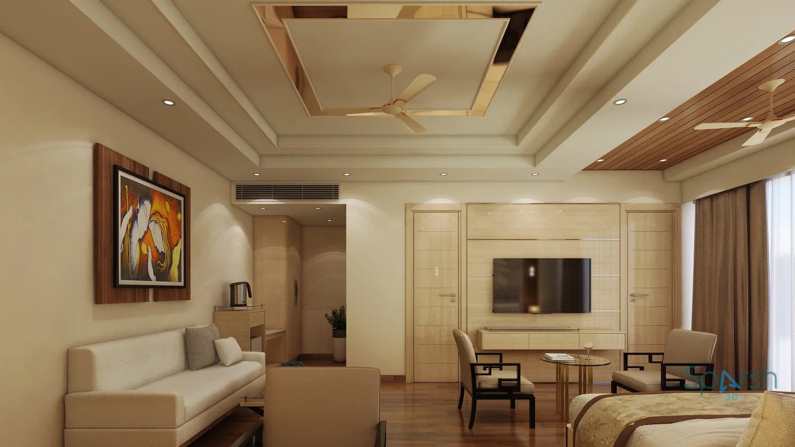 3D visualization of Hotel Room by Sparsh 3D Lucknow
