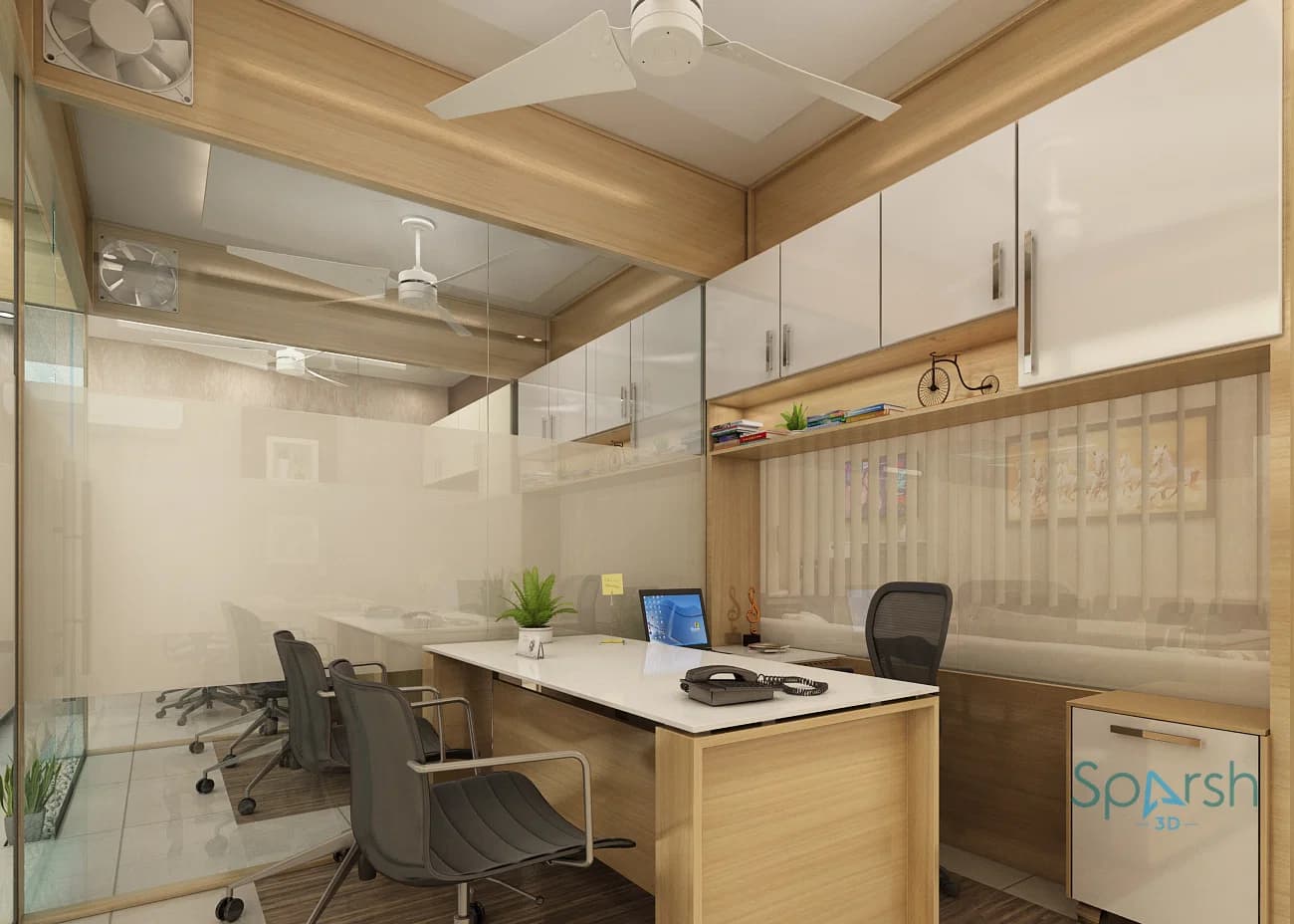 3D visualization of HR Cabin Interior by Sparsh 3D Lucknow