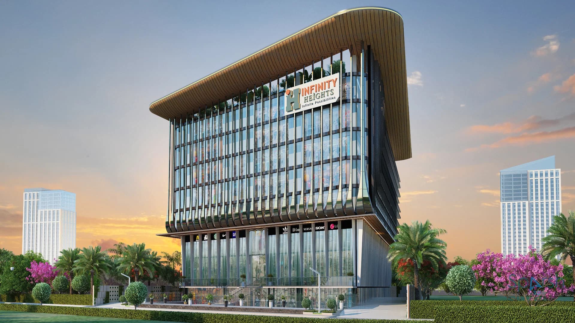 3D visualization of Infinity Heights by Sparsh 3D Lucknow