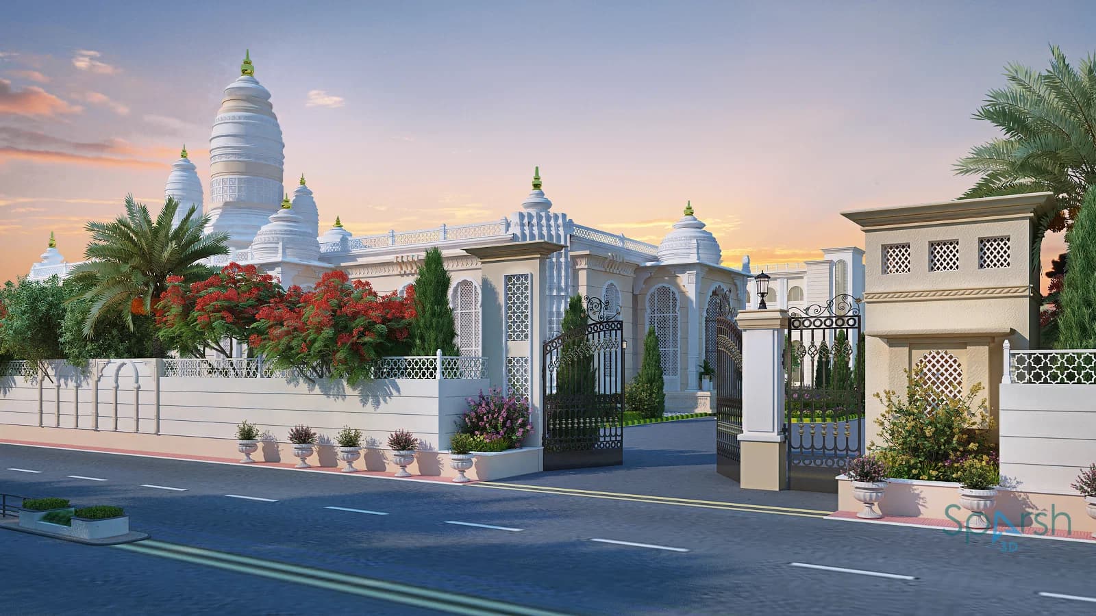 3D visualization of ISKCON Entrance by Sparsh 3D Lucknow