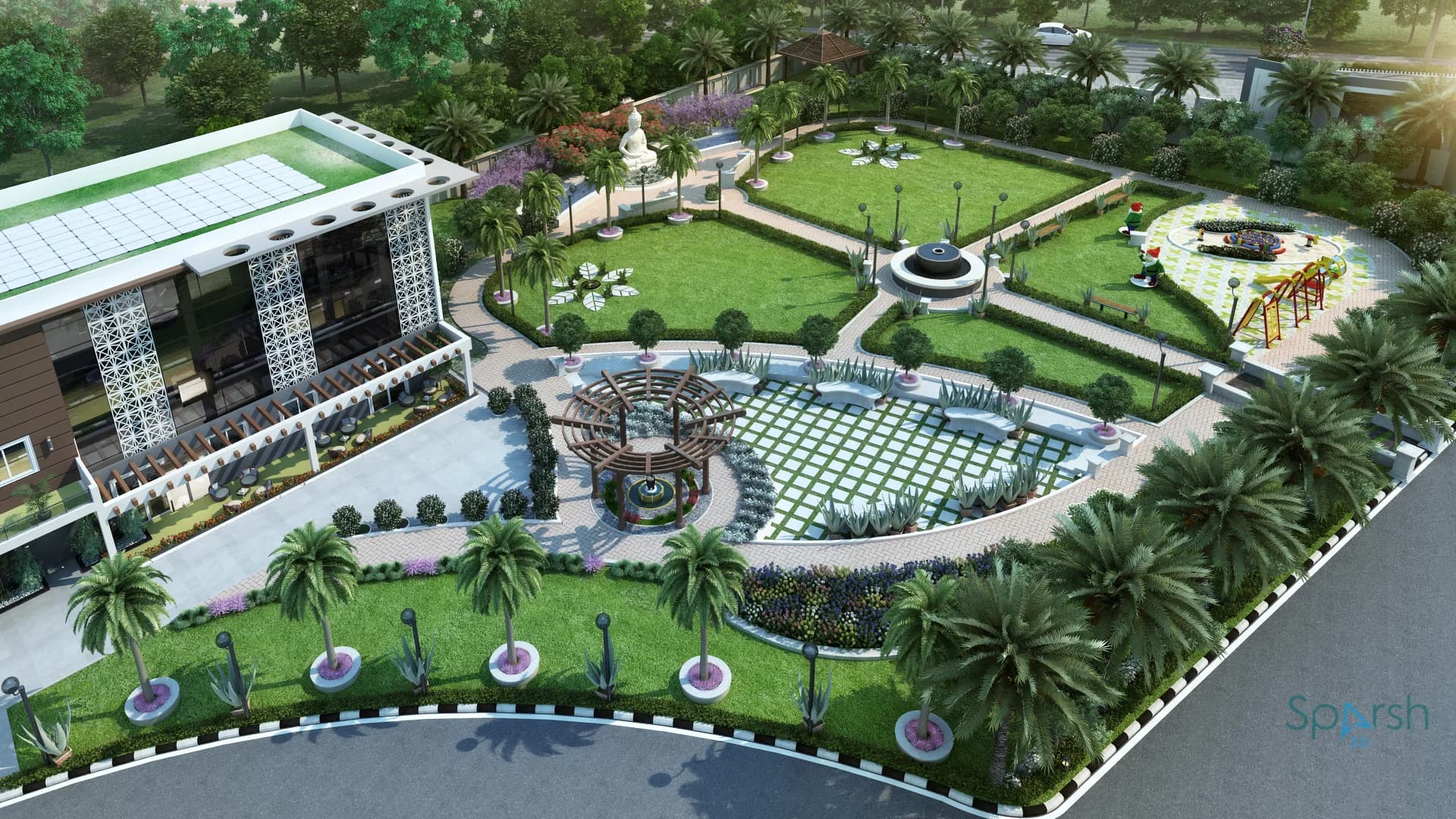 3D visualization of Lawn View by Sparsh 3D Lucknow