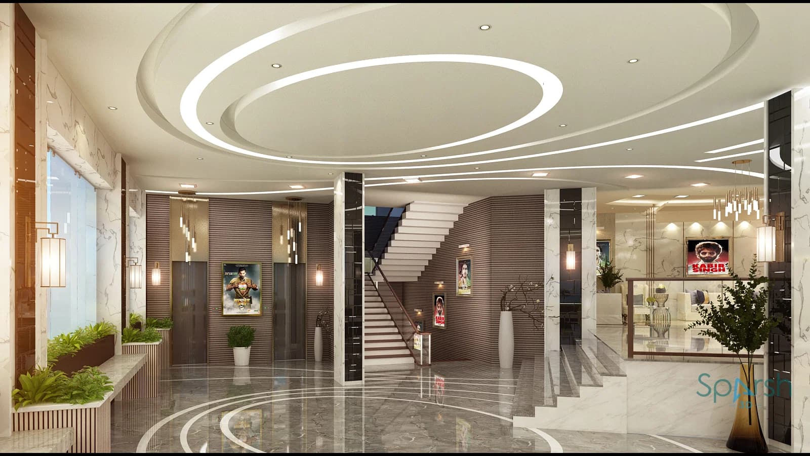 3D visualization of Lobby Area by Sparsh 3D Lucknow
