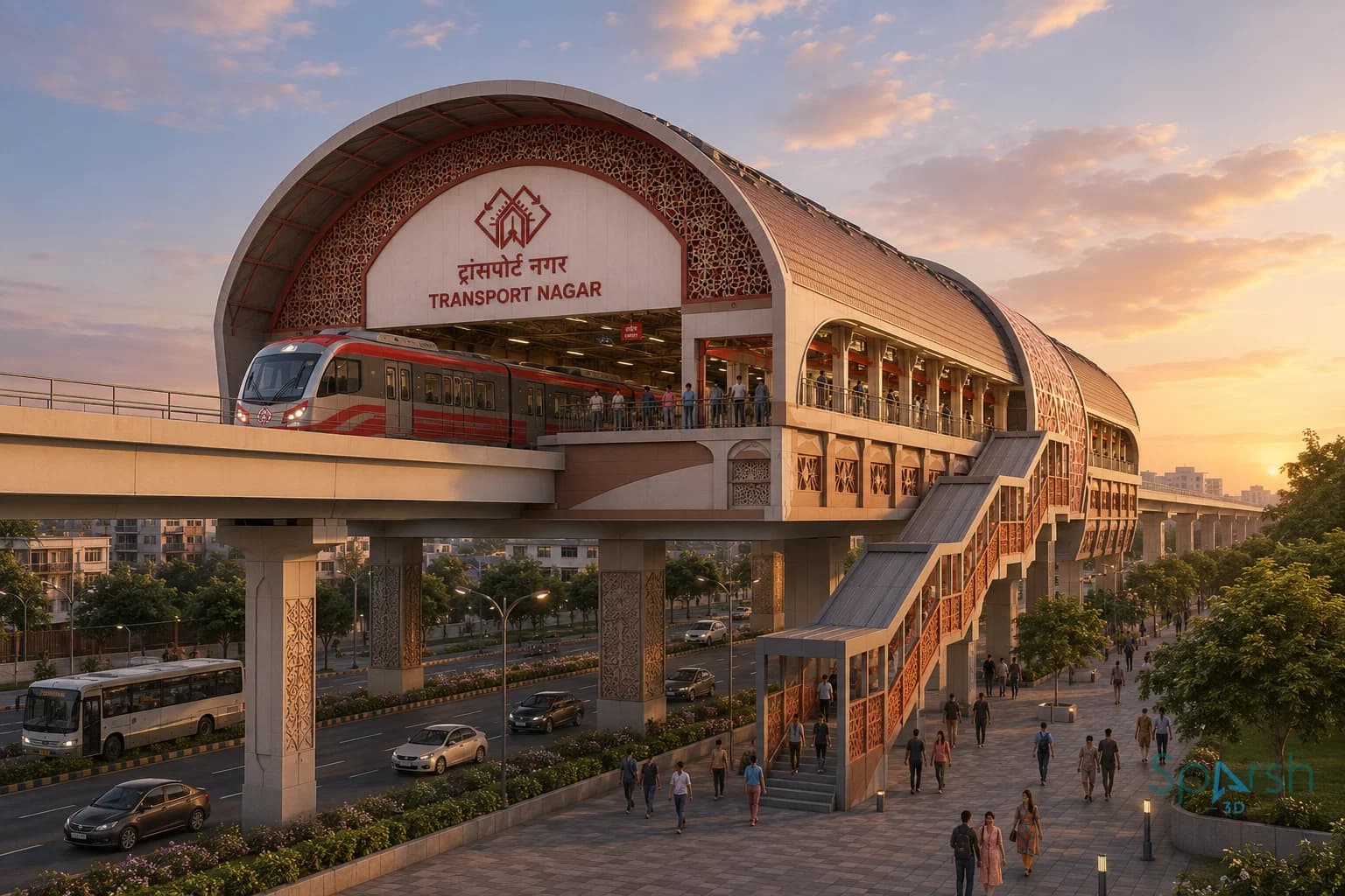3D visualization of Lucknow Metro Stairs by Sparsh 3D Lucknow
