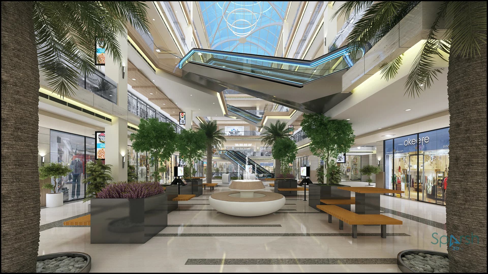 3D visualization of Mall Lobby View by Sparsh 3D Lucknow