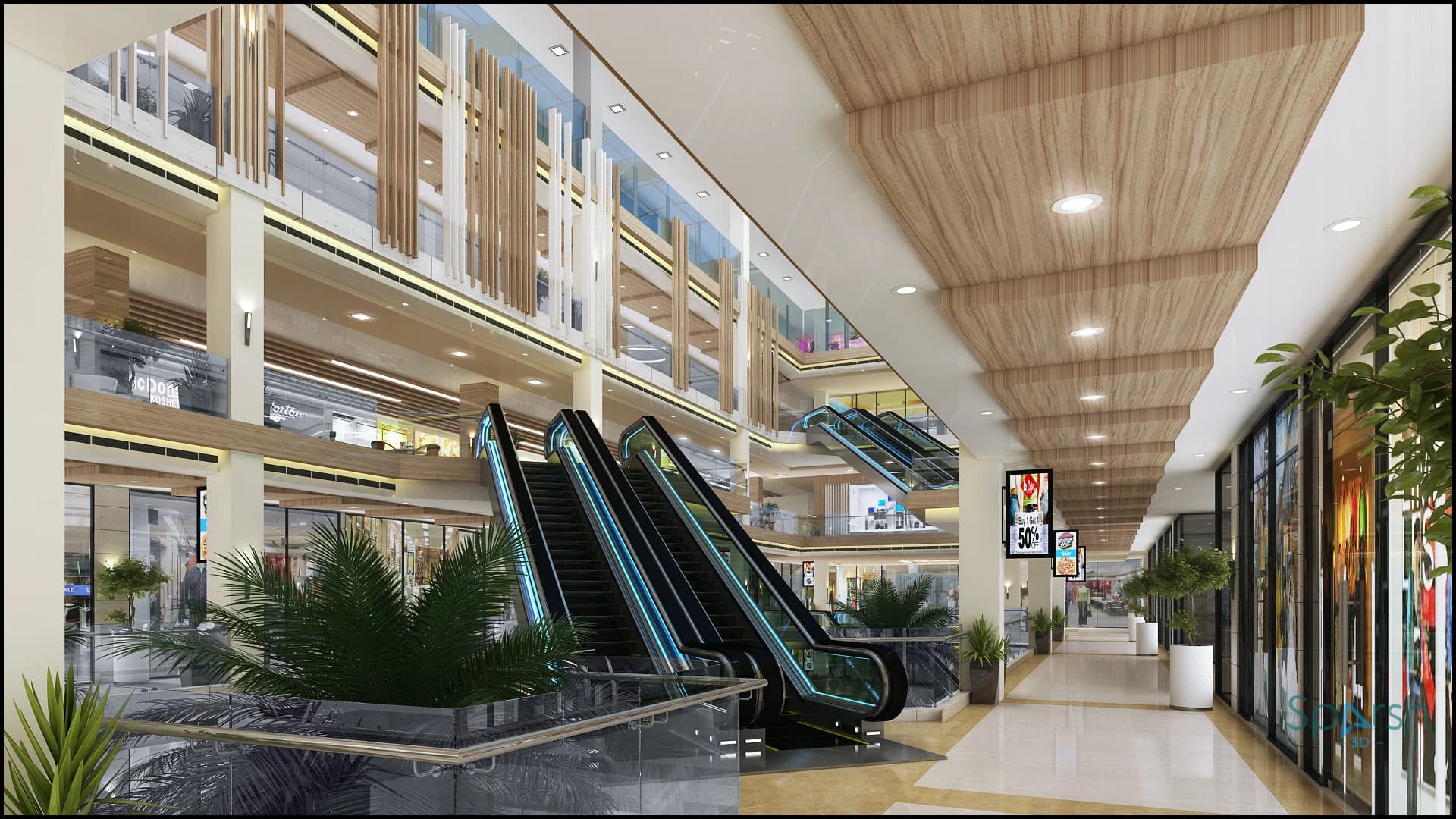 3D visualization of Mall Lobby by Sparsh 3D Lucknow