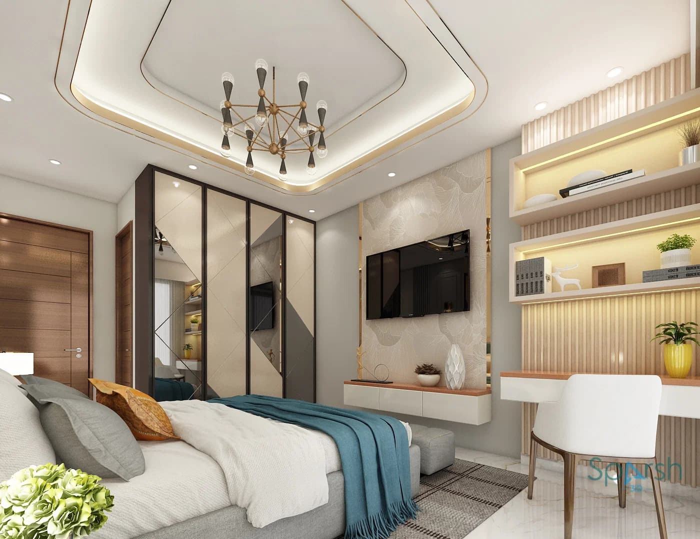 3D visualization of Master Bedroom by Sparsh 3D Lucknow