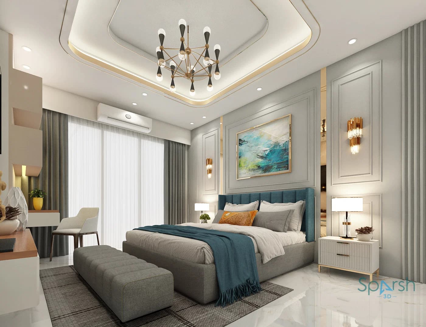 3D visualization of Master Bedroom Cozy by Sparsh 3D Lucknow