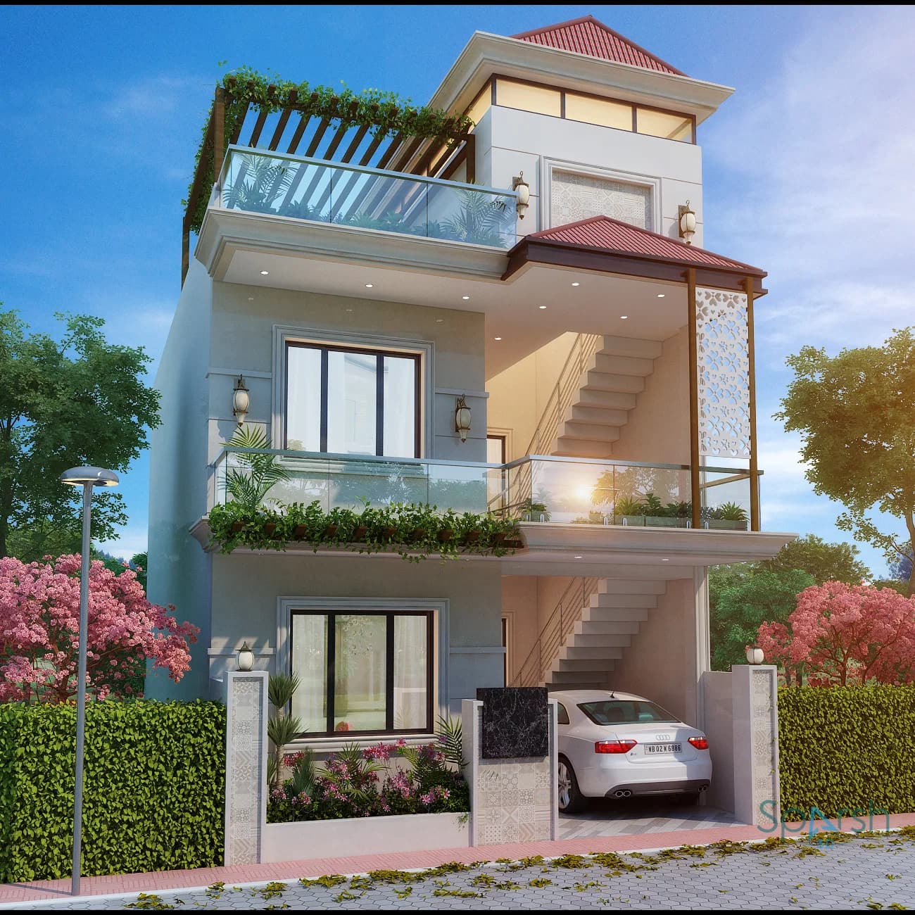 3D visualization of Mayfair Villa by Sparsh 3D Lucknow