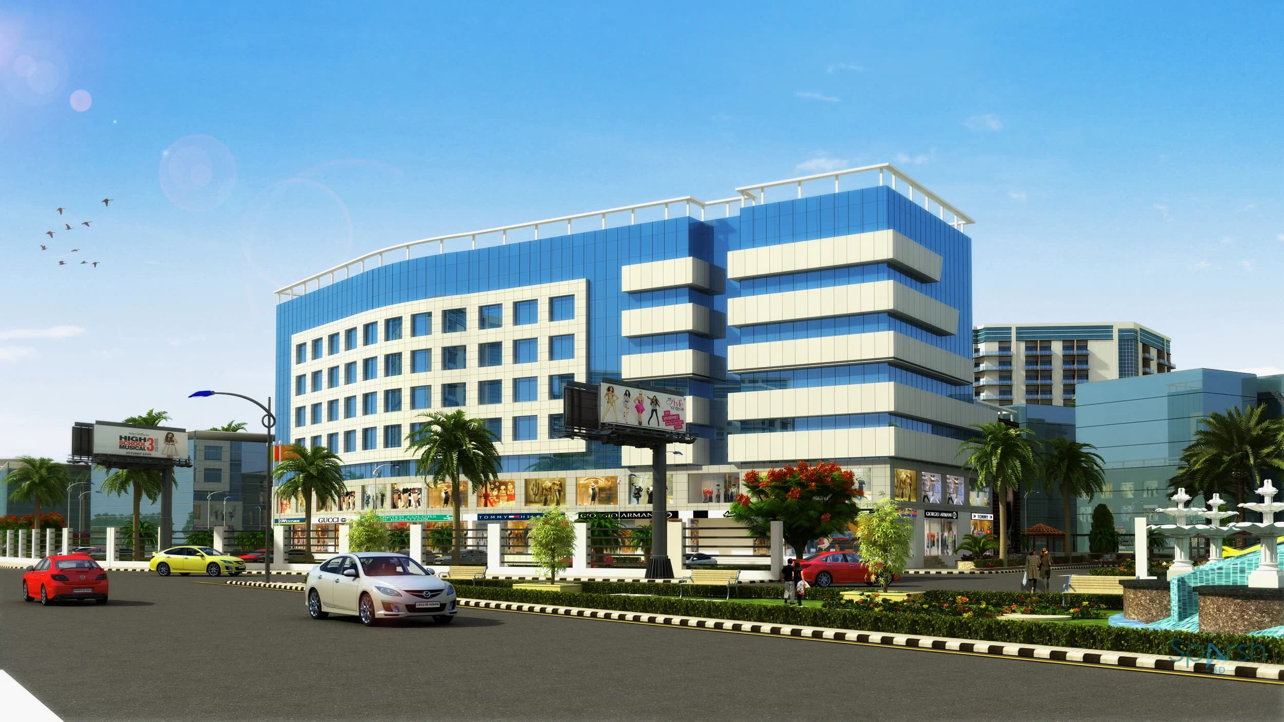 3D visualization of Millenium Square Lucknow by Sparsh 3D Lucknow