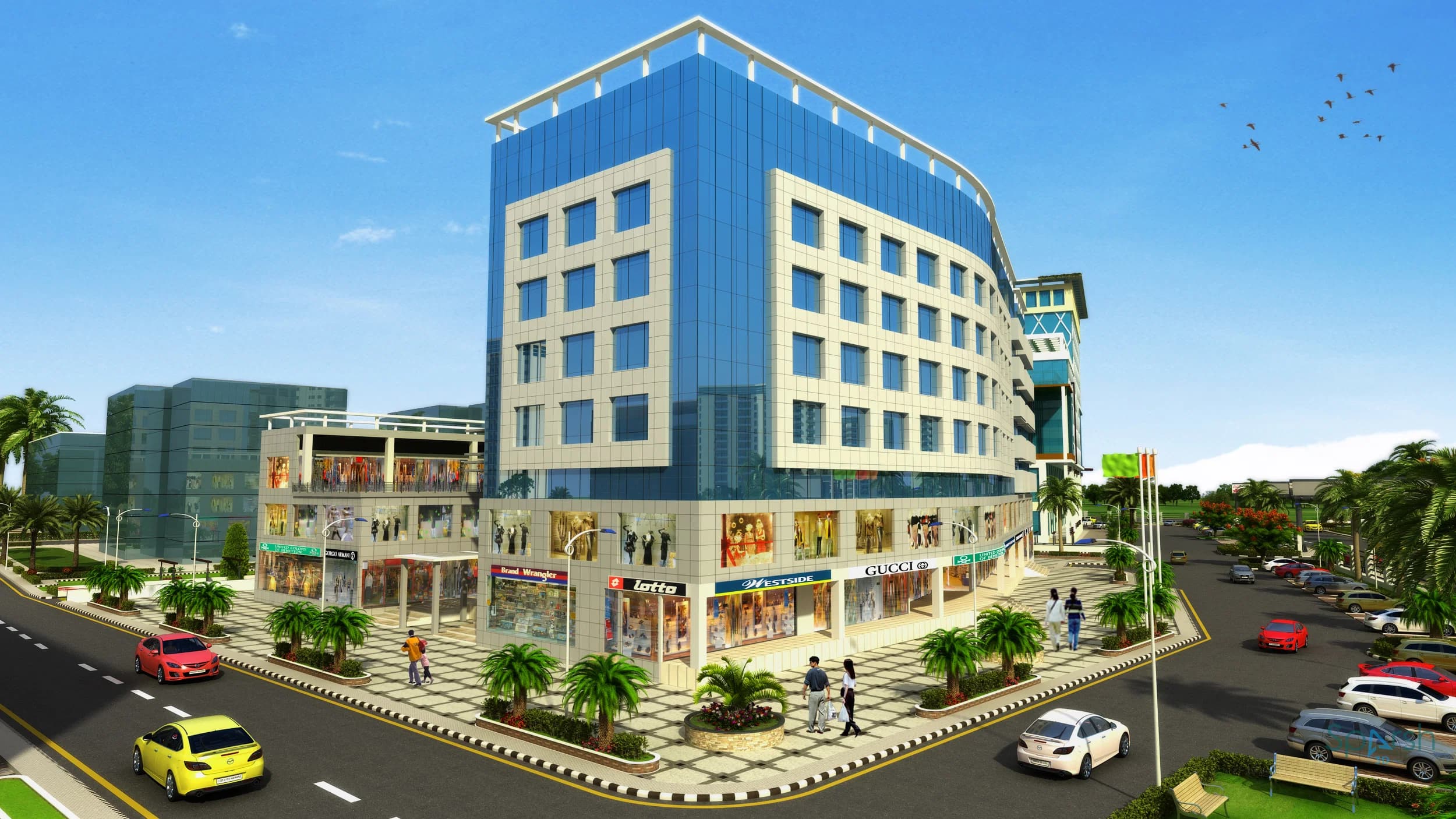 3D visualization of Millenium Square Side Angle by Sparsh 3D Lucknow