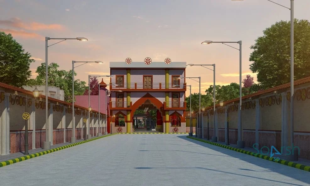 3D visualization of Naimish Entry Gate by Sparsh 3D Lucknow