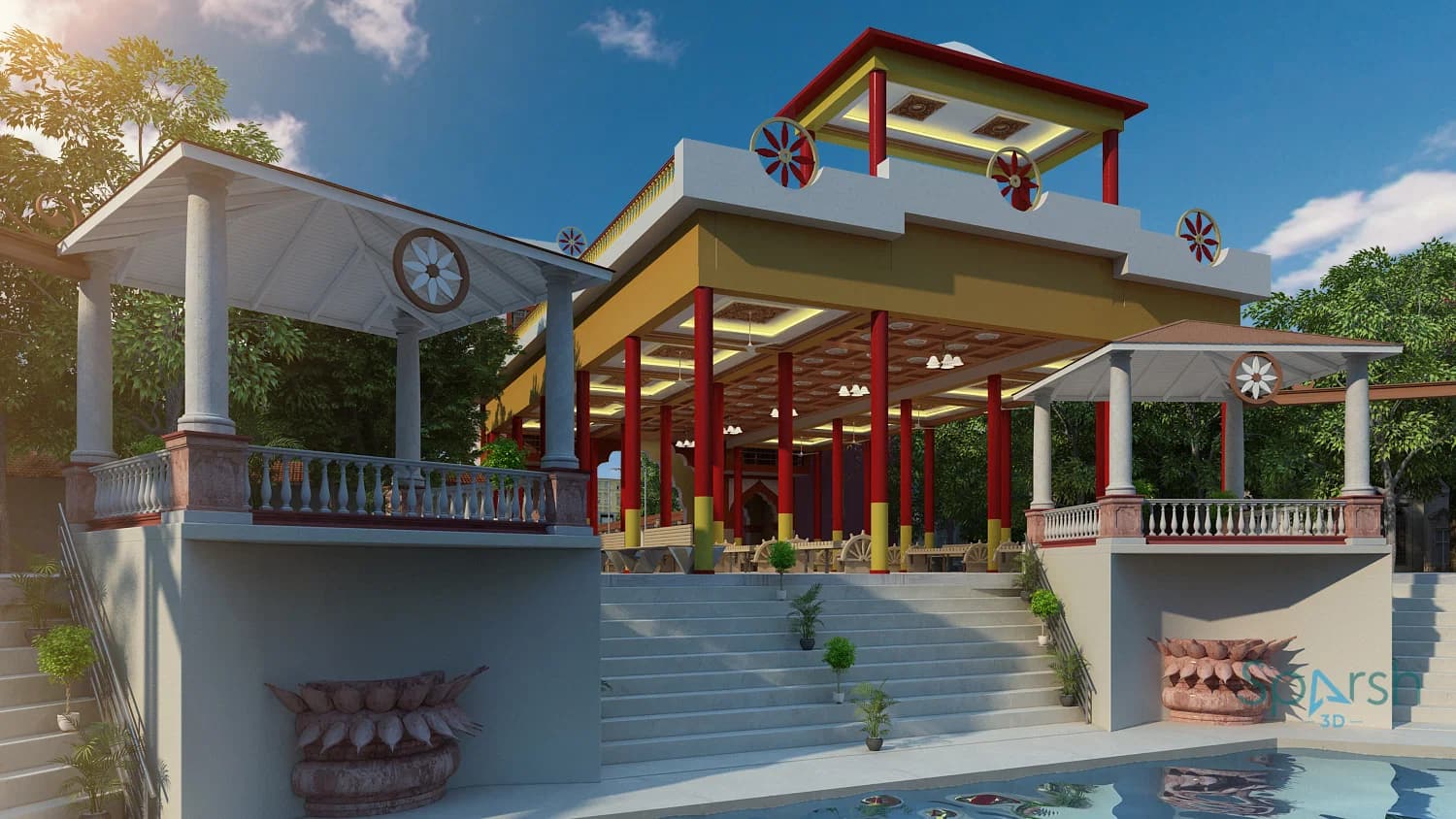 3D visualization of Naimish Sitting Shed by Sparsh 3D Lucknow