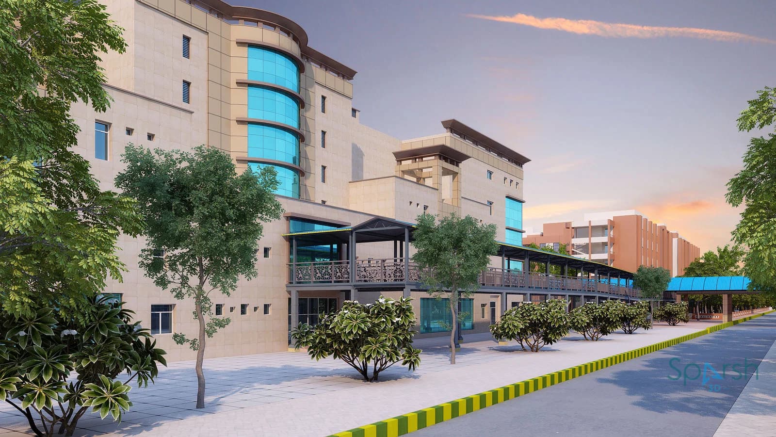 3D visualization of New OPD SGPGI by Sparsh 3D Lucknow