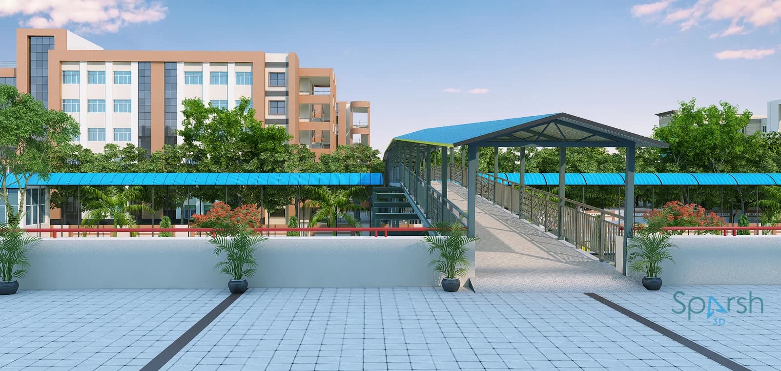 3D visualization of SGPGI Skywalk by Sparsh 3D Lucknow