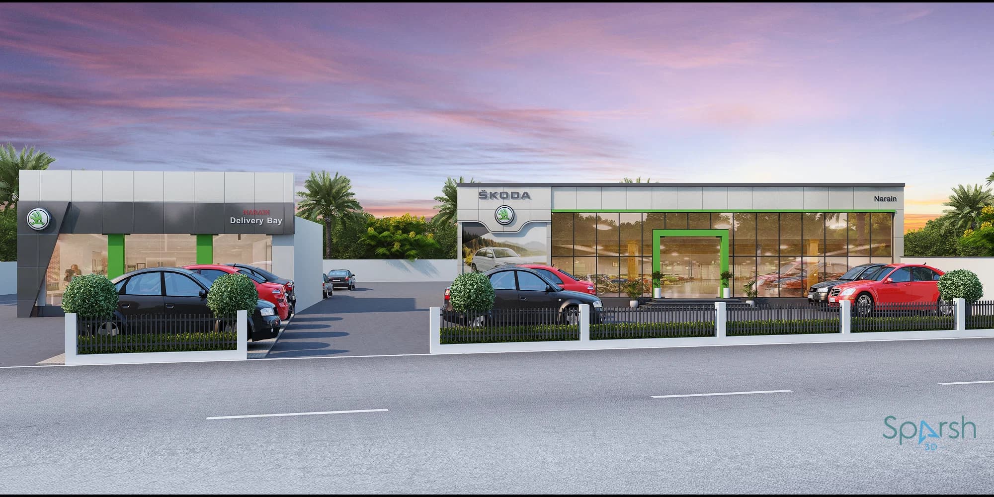3D visualization of Skoda Showroom by Sparsh 3D Lucknow