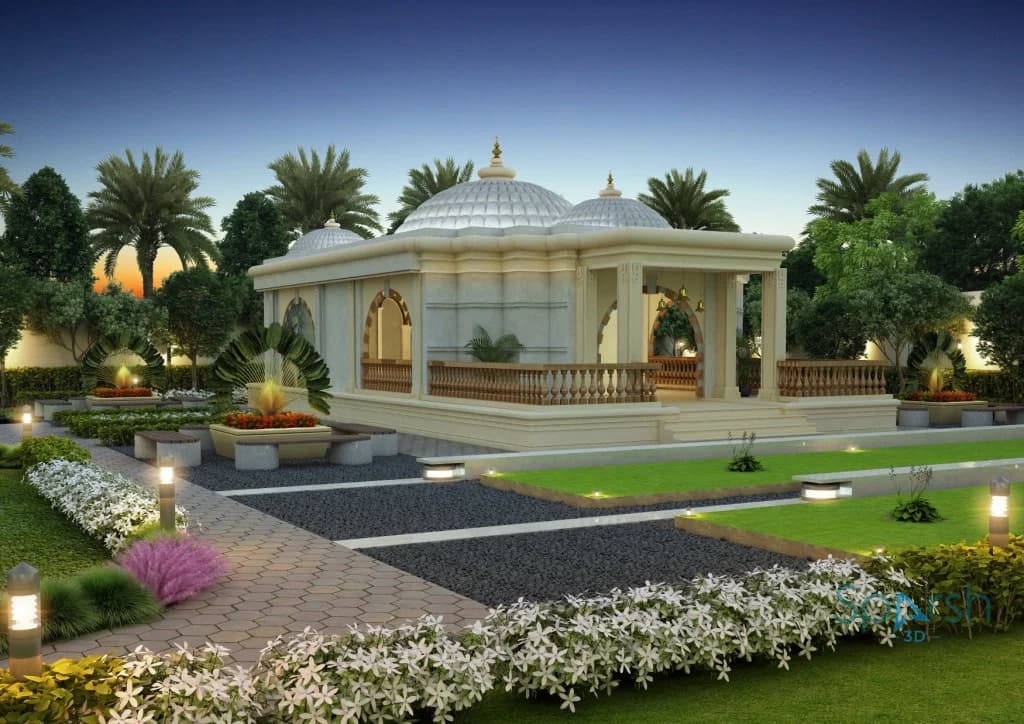 3D visualization of Temple Abhinandan Resort by Sparsh 3D Lucknow