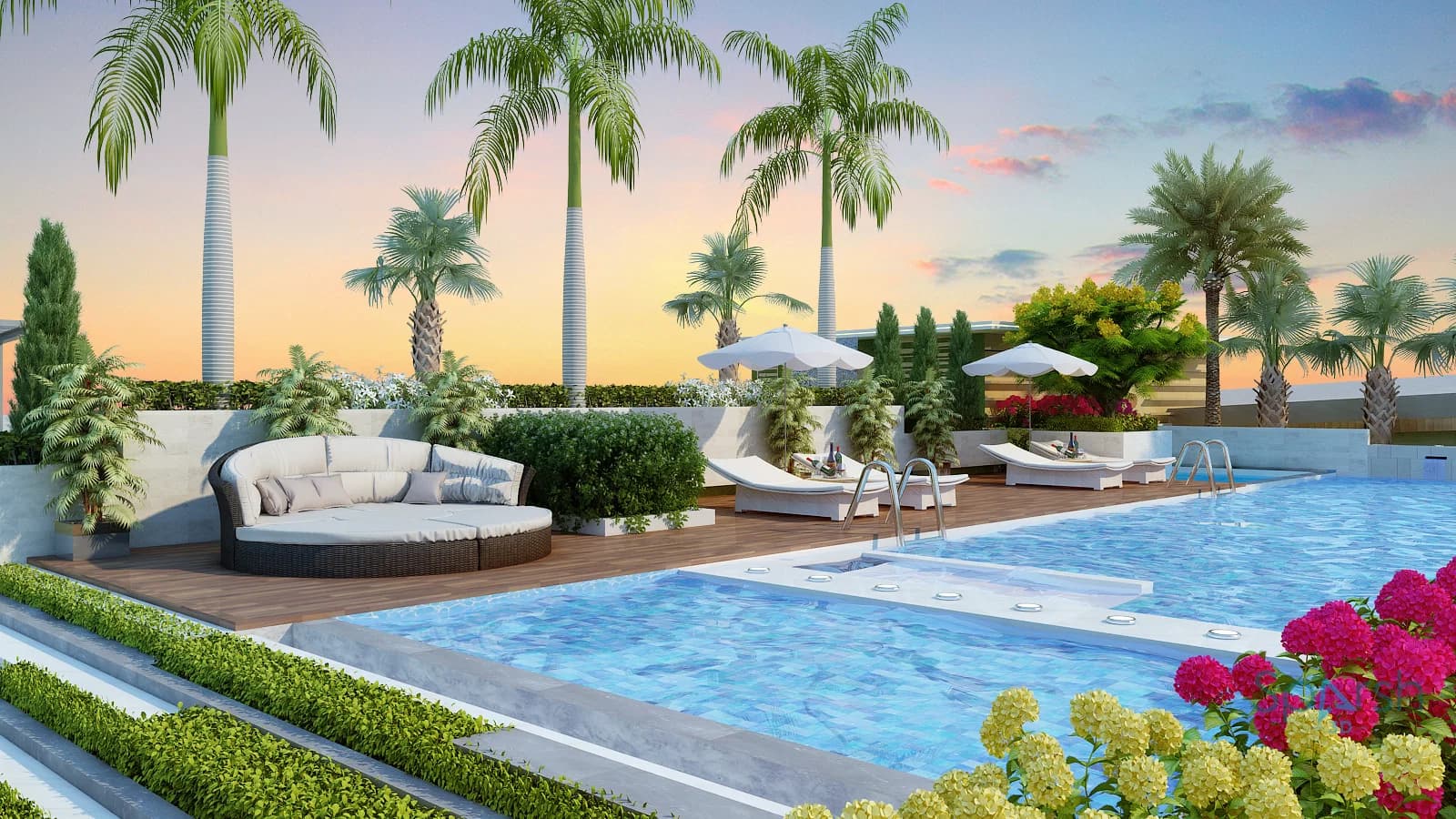 3D visualization of Terrace Pool by Sparsh 3D Lucknow