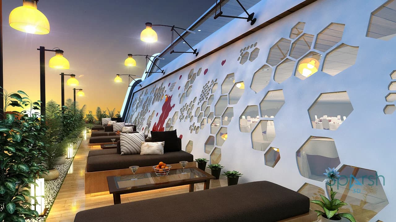 3D visualization of Terrace Sitting Area by Sparsh 3D Lucknow