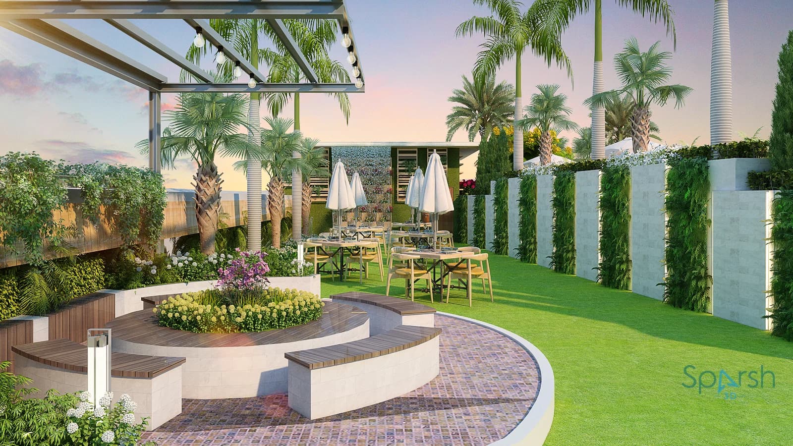 3D visualization of Terrace Sitting by Sparsh 3D Lucknow