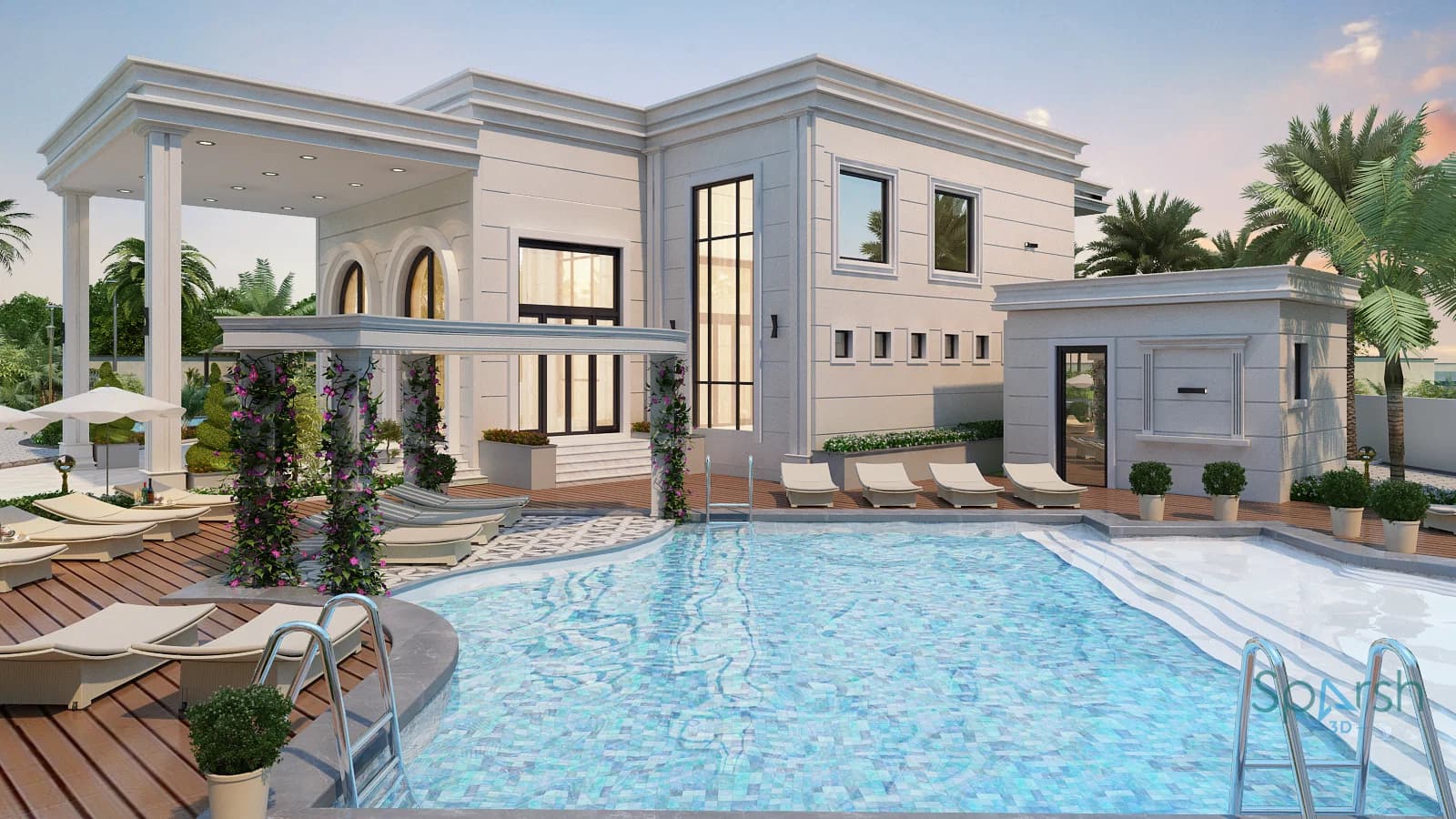 3D visualization of Villagio Pool by Sparsh 3D Lucknow