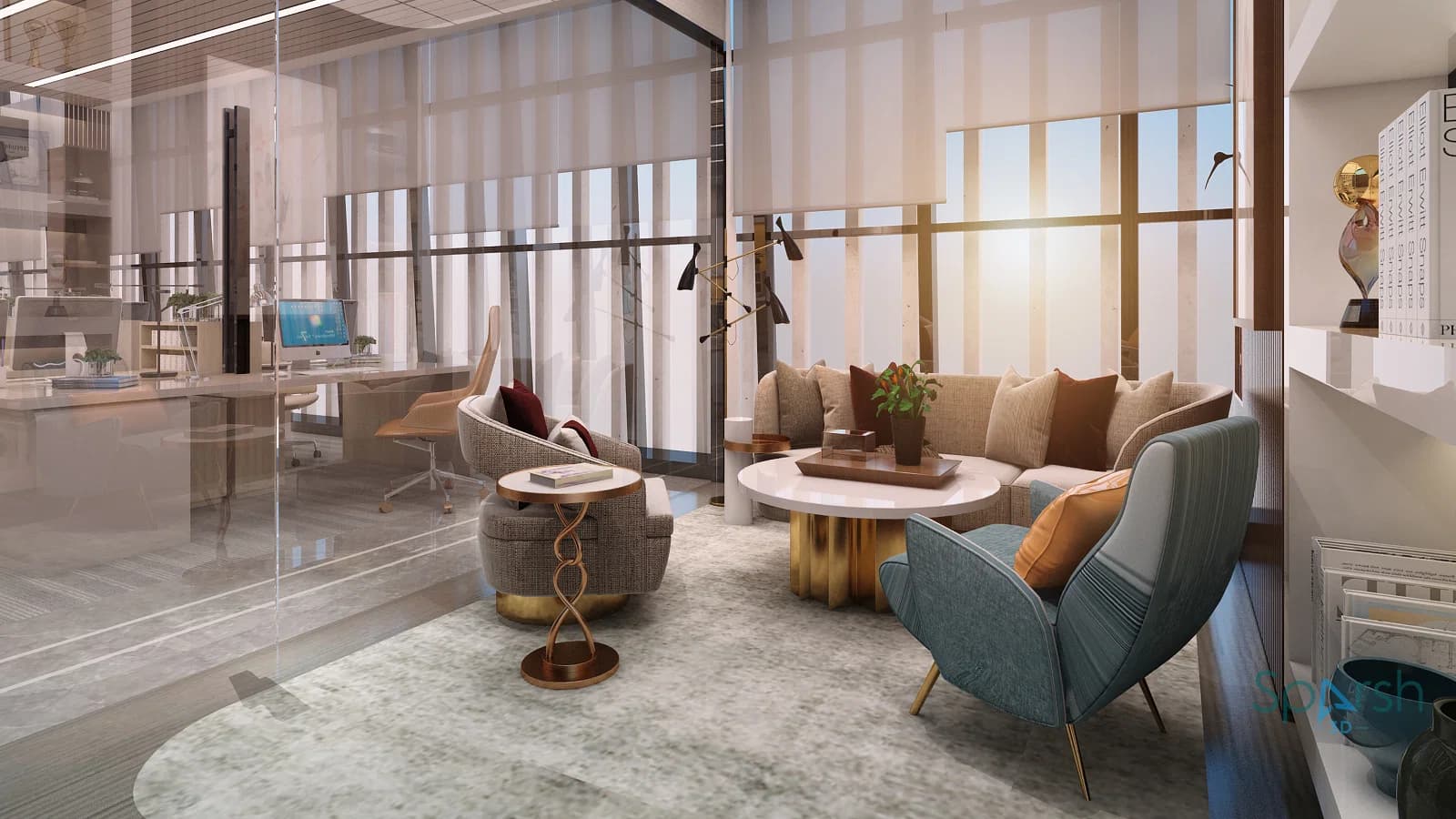 3D visualization of VIP Waiting Lounge by Sparsh 3D Lucknow