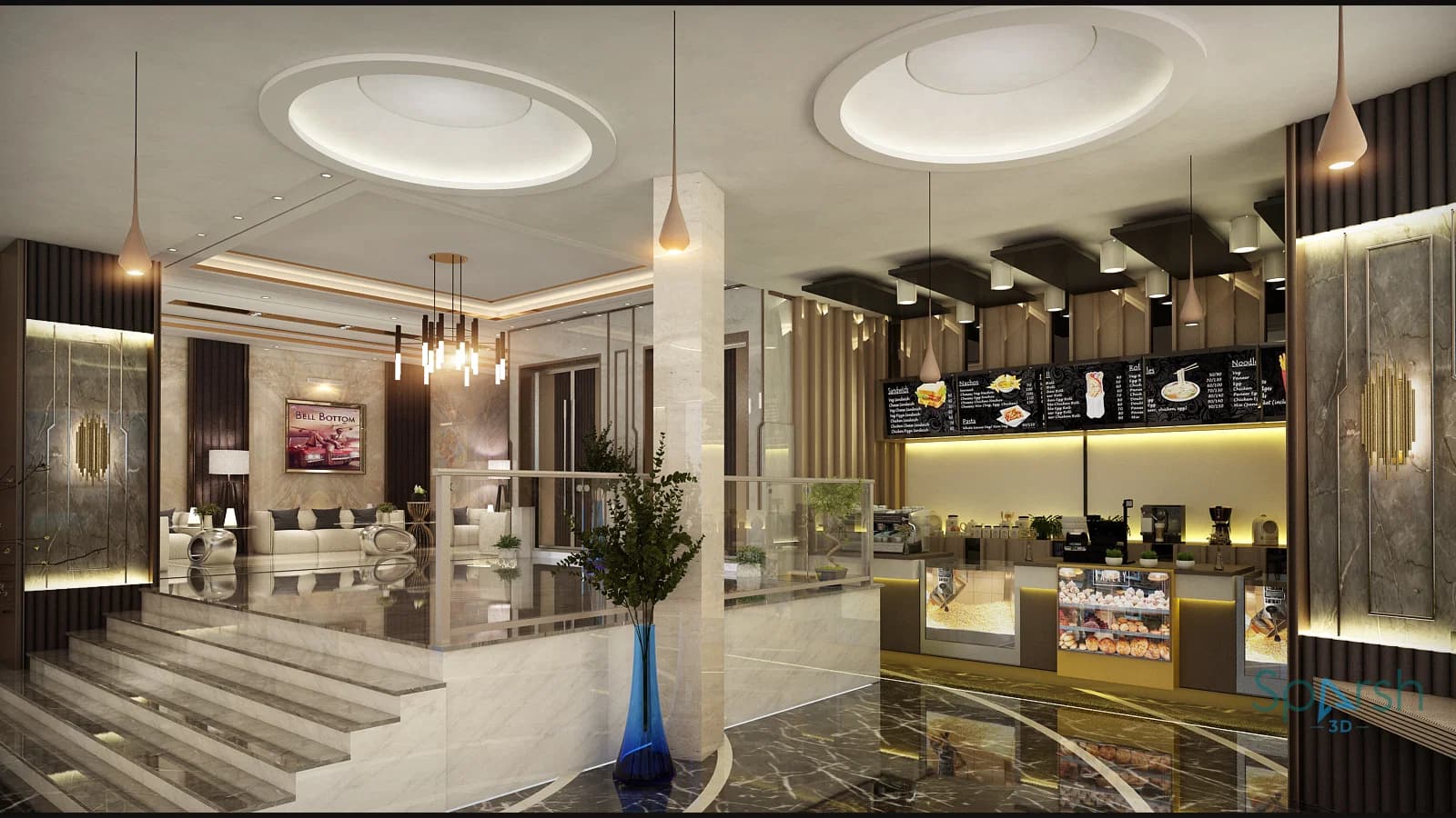 3D visualization of Waiting Lounge by Sparsh 3D Lucknow