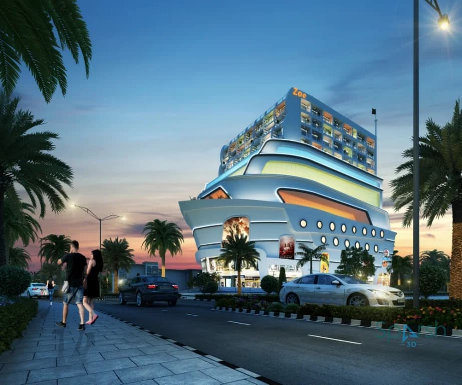 3D visualization of Zoe Mall by Sparsh 3D Lucknow